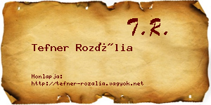 Tefner Rozália névjegykártya